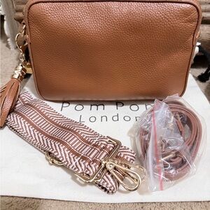 Pom Pom London City Plus Crossbody Bag Carmel Brown